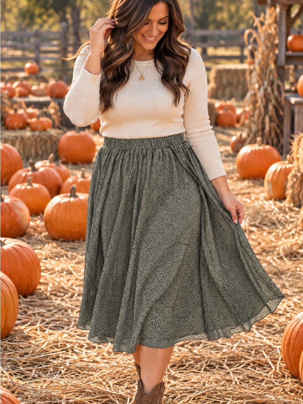 SHEIN 3X Midi Skirt Flattering Fall EUC